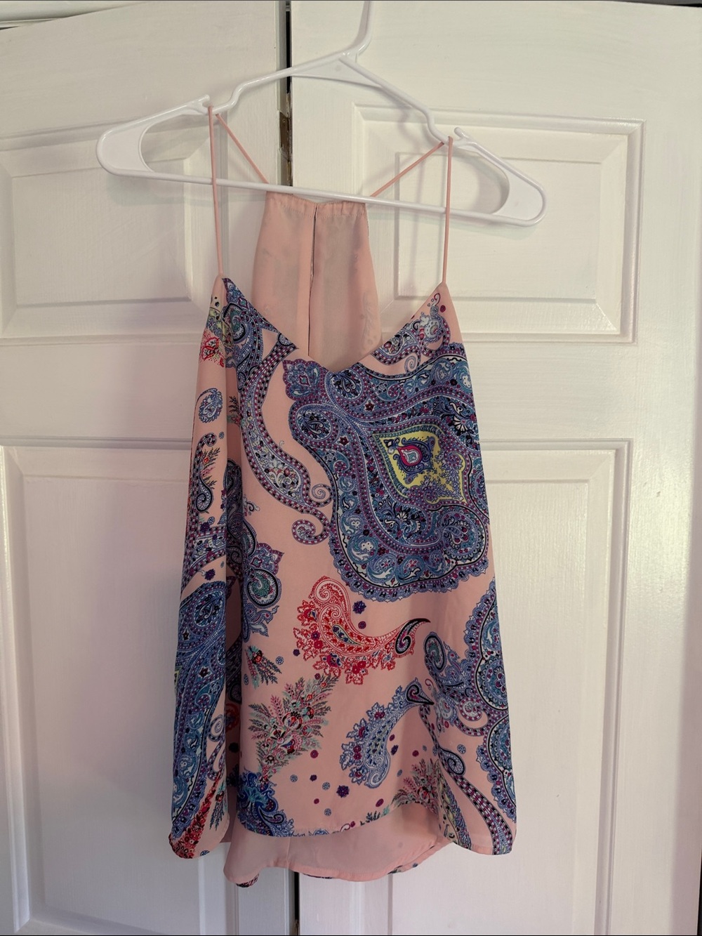 Paisley Print Pink Spaghetti-Strap Cami